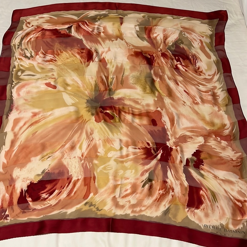 PIERRE BALMIN silk scarf, 35.5β x 33β